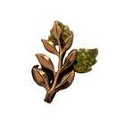 Vintage Matisse Copper Enamel Leaf Brooch Signed Mid Century Modernist