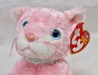 Ty Beanie Babies - Carnation - 6  Pink Kitty Cat Plush W  Blue Eyes - Tag 2002