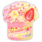 Strawberry Banana  strawberry Banana Scented  Cloud Slime 8oz - Dope Slimes