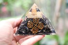 Elite Shungite Orgone Pyramid 4 Coil Large 75mm Most Powerful Emf Protection