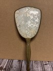 Antique Silver And Gold Floral Print Handheld Vanity Mirror Vintage Style Decor