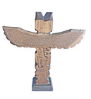Vintage Northwest Coast Native American Wood Totem Pole - By Ray Williams Nootka