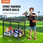 Vevor Rolling Sports Ball Storage Cart Garages Sports Equipment Organizer Steel