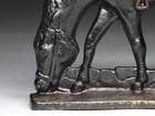 Antique C 1920 s Cast Bronze Grazing Horse Western Americana Equestrian Doorstop