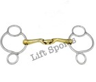 Universal 3 Ring Gag Verbindend Angled Bit Lozenge Fat Stainless Steel Snaffle 