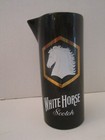 Vintage White Horse Scotch Whiskey Ceramic Pitcher Jug  Wade England  Black