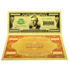Us 100 000 Dollars Gold Foil Banknotes 10pcs In Envelope Plastic Ornament Money