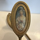 Beautiful Rare Antique Apollo Vanity Hand Mirror   Brush Set