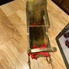 Vintage Solid Brass Reindeer With Sleigh Deer Christmas  Decor With Box