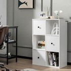 6 Cube Bookcase With Drawers  3-tier Modern Wood Bookshelf With Anti-toppling