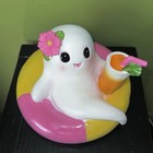 Here Lies Summer Ghost W  Pink Flower Drink On A Float Halloween Summerween 2025