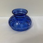 Vintage Cobalt Blue Pressed Glass Lamp Shade     Bubble Optic Style     Vtg Globe