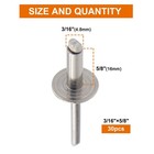 30pcs 3 16  X 5 8  Stainless Steel Large Flange Blind Rivets  4 8 X 16mm Pop    