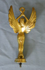 Vintage Winged Victory Goddess Holding Wreath Metal Gold Tone Trophy Topper