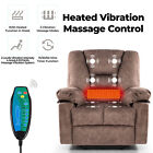 Velvet Power Lift Recliner Chair Sofa With Massage Heat For Elderly Brown