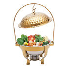 4 5l Round Stainless Steel Chafing Dish Sets Gold Accent Buffet Set warming Tray
