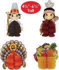 4 Piece Thanksgiving Decorations Mini Pilgrim And Turkey Table Centerpieces For 