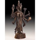 Antique Nepali Ardhanarishvara Eight Armed Shiva God   Goddess Bronze Statue          