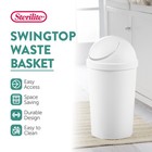 Sterilite 10838006 3 Gallon Round Swing Top Plastic Wastebasket  White  6 Pack 