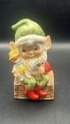 Vintage Set Of 3 Homco   5406 Ceramic Christmas Santa Elf Pixie Gnome Figurines