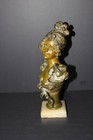 Antique Art Nouveau French Bronzed Spelter Victorian Lady Bust Statue On Marble