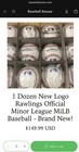 Baseballbazaar com   Rawlings Official Minor League Milb Baseballs - 1 Dozen