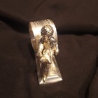 Vintage Silver Plate Figural Napkin Ring Holder Dog   Little Boy Later Style