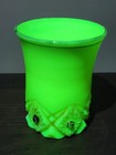 Antique Uranium Custard Glass Tumbler Cup Souvenir Of Hill City  South Dakota 4 