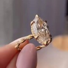 4ct Marquise Cut Lab Created Diamond Women Engagement Ring 14k Yellow Gold Over