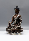 Silver Copper Medicine Buddha Statue 8 h
