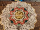Large Crocheted Doiley In Autumn Colors