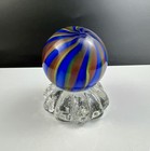 Hand Blown 2005 Art Glass 50mm Ribbon Swirl Marble - Signed