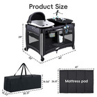 4 In 1 Baby Playards With Bassinet  Portable Crib With Toy Mobile