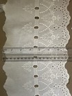 2y Cotton Eyelet Embroidered Lace Trim  Leafy Vine Pattern With Circular Cutwork