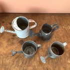 Lot Of 4 Mini Galvanized Watering Cans Decorative 2 25 Inch Rust