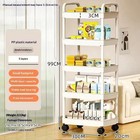 5-tier Rolling Kitchen Storage Cart Slim Mobile Trolley Shelf Rack