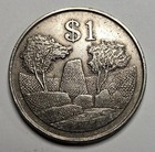 1993 Zimbabwe 1 One Dollar - Copper Nickel Coin - Zimbabwean - World Coin