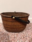 Large Nantucket Style Swing Basket With Handle