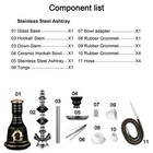 4 Hose Hookah Set 21   Shisha Hookah Set With Medium Glass Vase  Ceramic Bowl   
