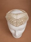 Vintage 50s Beaded Pearl Cap Wedding Bridal Veil 2 Layers