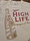Miller High Life Beer Graphic T-shirt L Vintage Style Tee Champagne Of Beers
