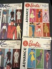 Early 1960s Barbie Mattel Ken Skipper Doll Sewing Patterns Lot 7 - Mccall s 