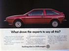 1982 Vw Volkswagen Scirocco Print Ad What Drove The Experts To Say All This 