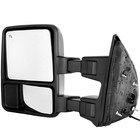 Tow Mirrors 08-16 Ford F250-f550 Pwr Htd Turn Sig Aux Light Temp Sensor Black