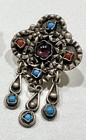 Vtg Sterling Silver Turquoise Matilde Poulat Matl Style Earrings Mexico 925