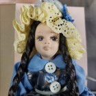 Vintage Dolls    House 5-inch Doll Dark Blue Dress Miniature Collectible