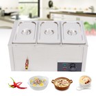 3-pan Commercial Electric Food Warmer Steam Table Buffet Bain Marie Countertop