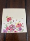 Vtg  Otagiri Japan Floral Mist Design Lacquerware 4 Square Coaster Set W box Mcm