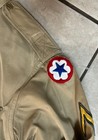 Vintage Large Us Army Military Shirt 16x33 Khaki Twill Button Front Long Sleeve