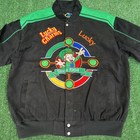 Nwt Vtg Lucky Charms Jacket Men s Xl Black Nascar Racing Embroidered Leprechaun